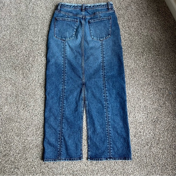 Adriano Goldschmied Daily Blue Maxi Denim Skirt with Front/Back Slits, Size 27 - Picture 9 of 12